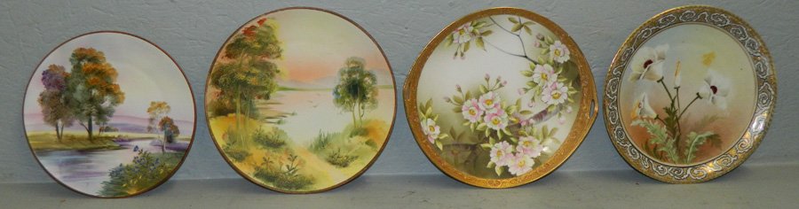 4 hand painted Nippon plates. (1 of 3)