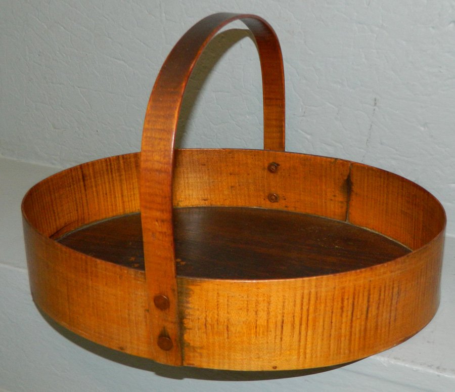 19th C. tiger maple Shaker basket. (1 of 2)