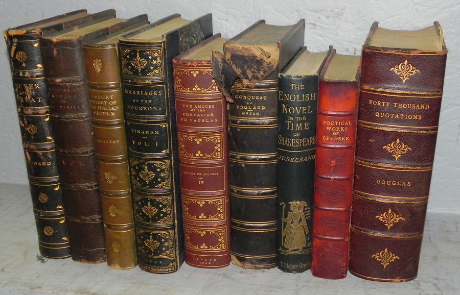 9 leather-bound decorator books (1 of 1)