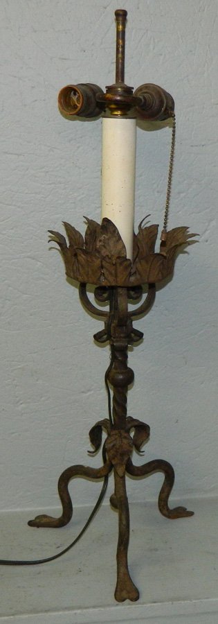 Wrought iron lamp. 25 3/4" tall. (1 of 1)