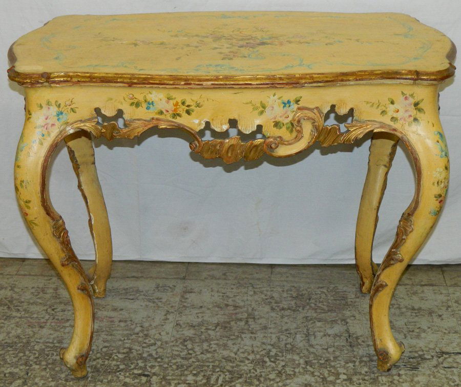 Venetian painted table. (1 of 3)