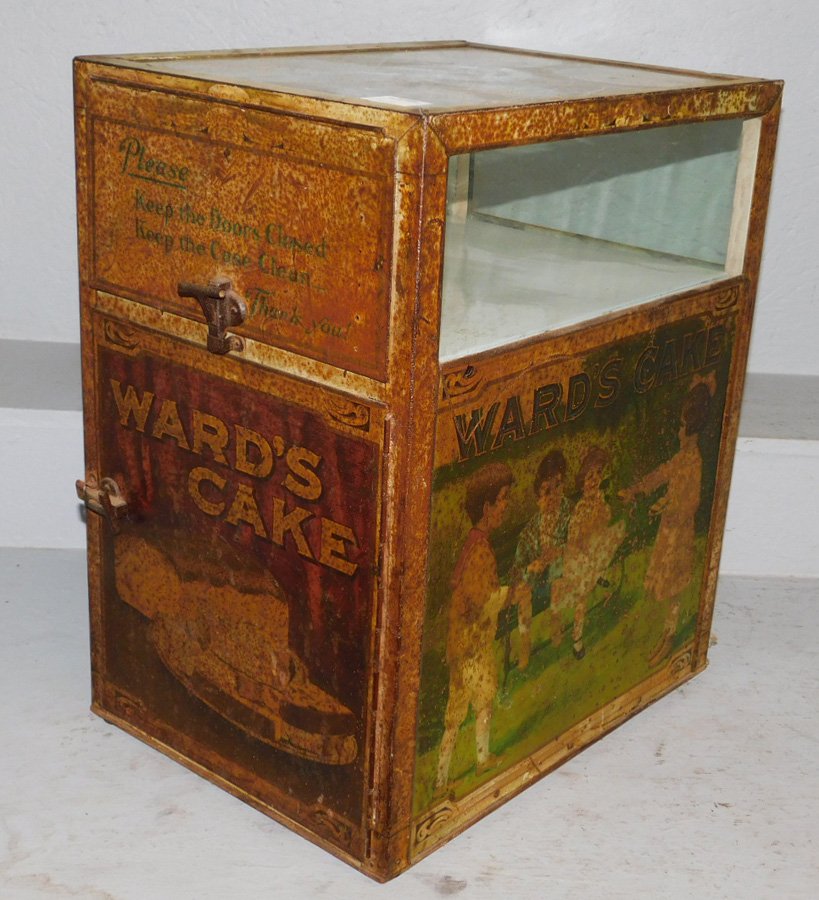 Metal and glass top "Ward's Cakes" display case. (1 of 1)