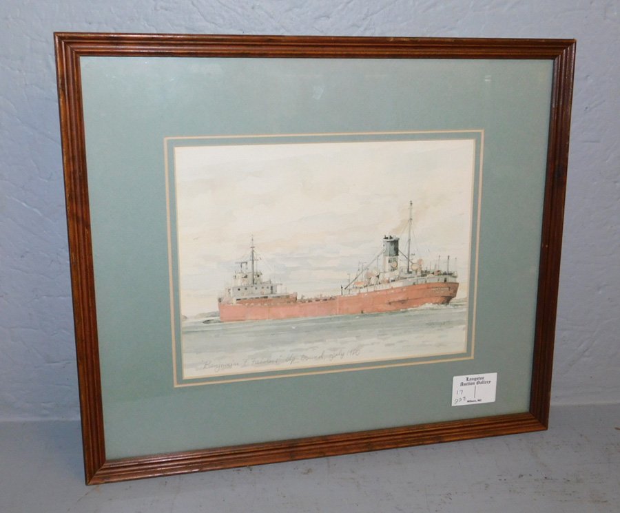 Watercolor of  steamship "Benjamin I. Fairless". (1 of 2)