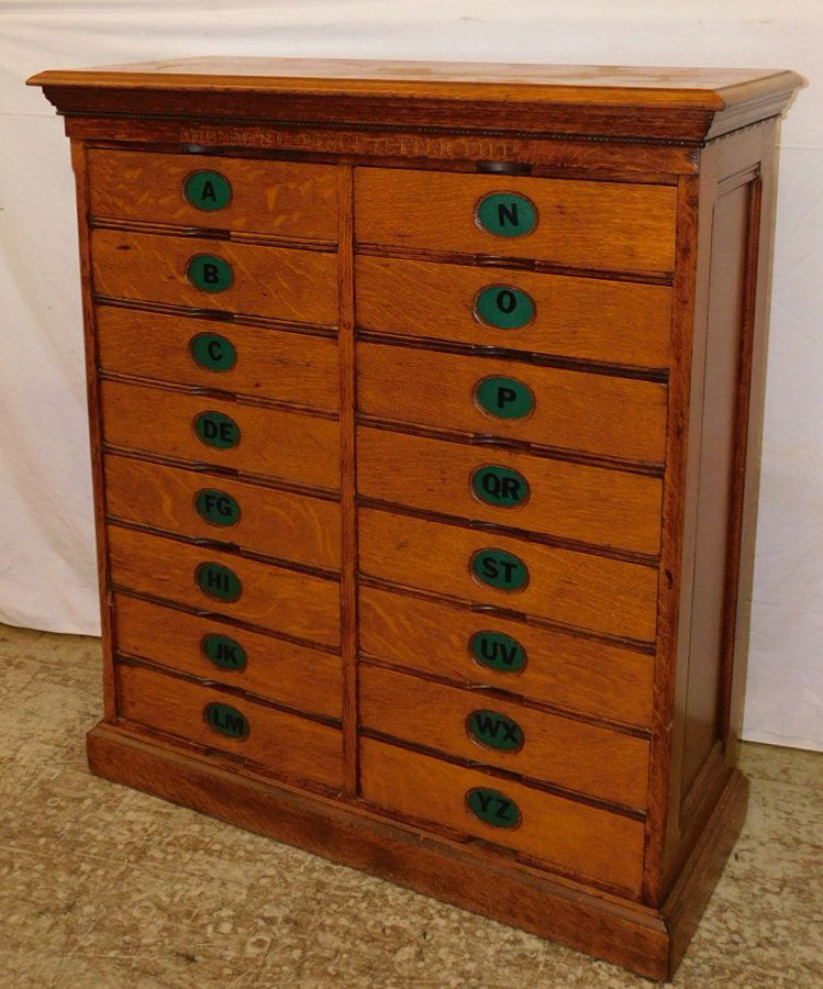 Amberg's Cabinet American oak letter file. (1 of 2)