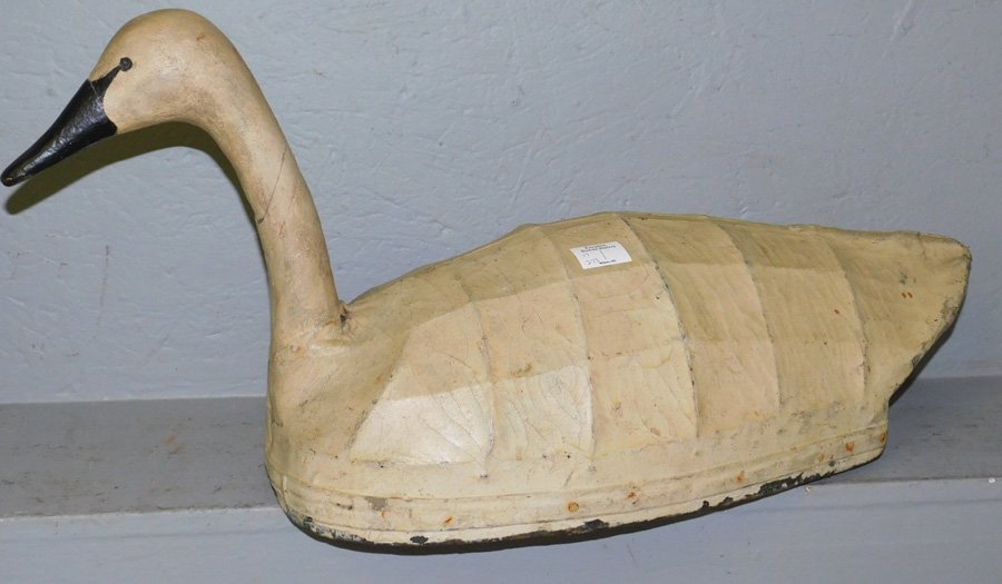 19th C. canvas goose decoy. 29" long. (1 of 2)