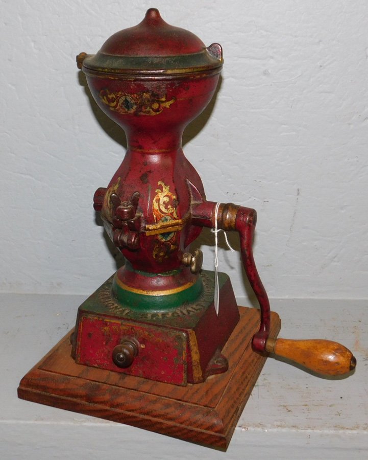 International Iron coffee mill. 13" tall.: International Iron coffee mill. 13" tall.