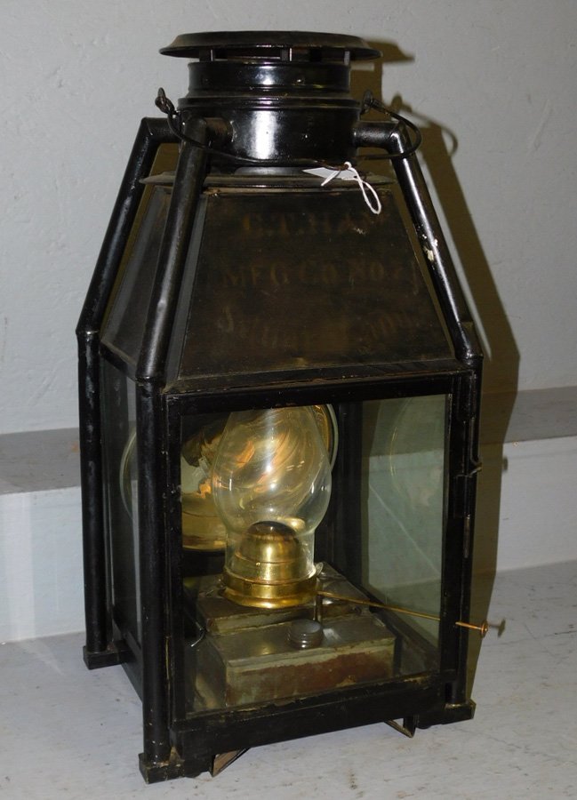 Large tin Kerosene lantern. 23" tall x 11" square. (1 of 1)