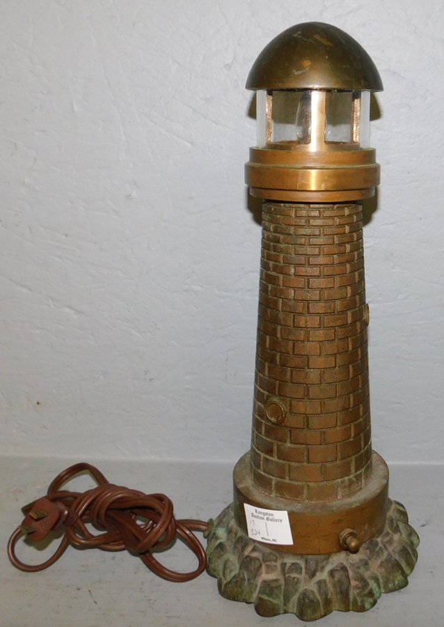 Brass lighthouse lamp. 15 1/2" tall. (1 of 1)