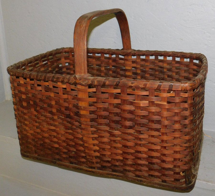 Large split oak rectangular basket. 15" tall. (1 of 1)