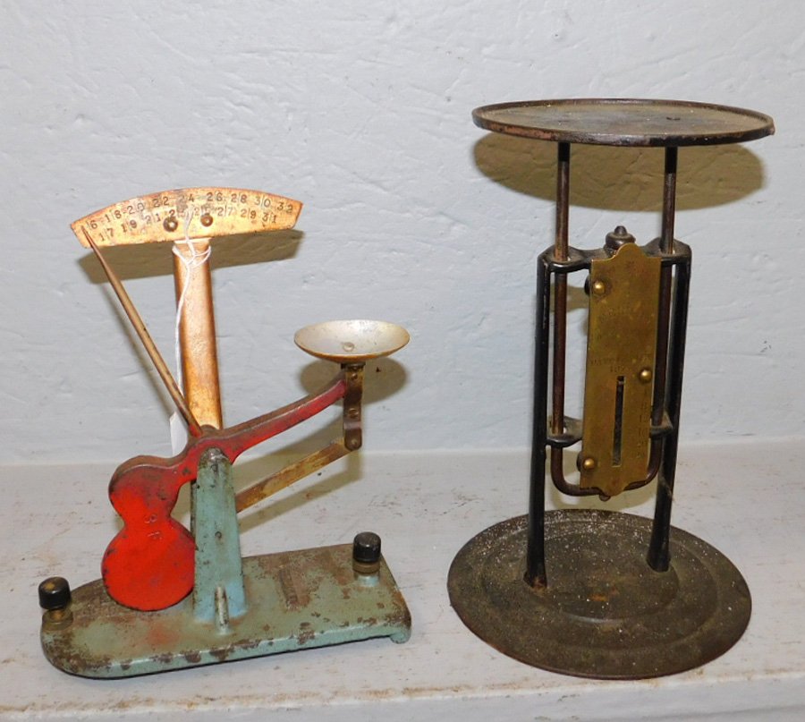 2 antique painted scales. (1 of 1)