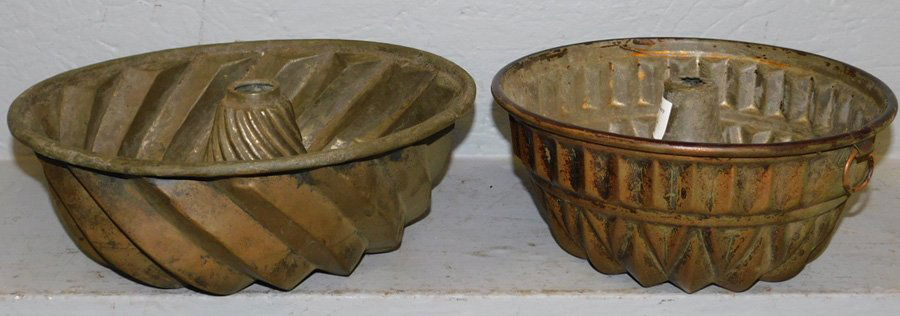 2 early copper molds. 11" dia. (1 of 1)