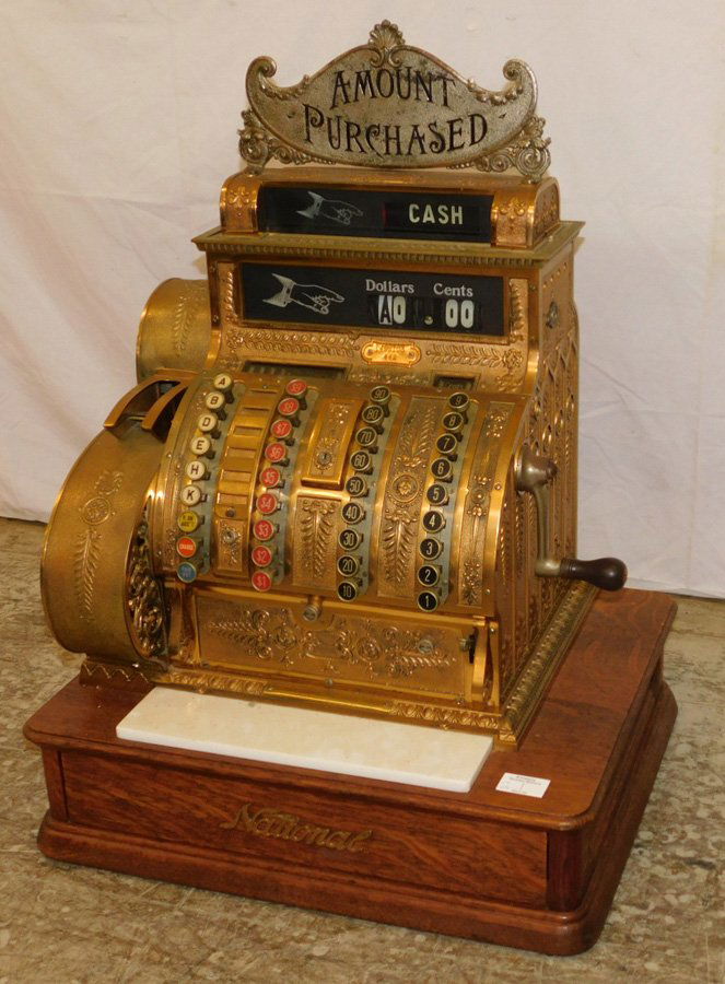 National 442 Antique Brass cash register (1 of 3)