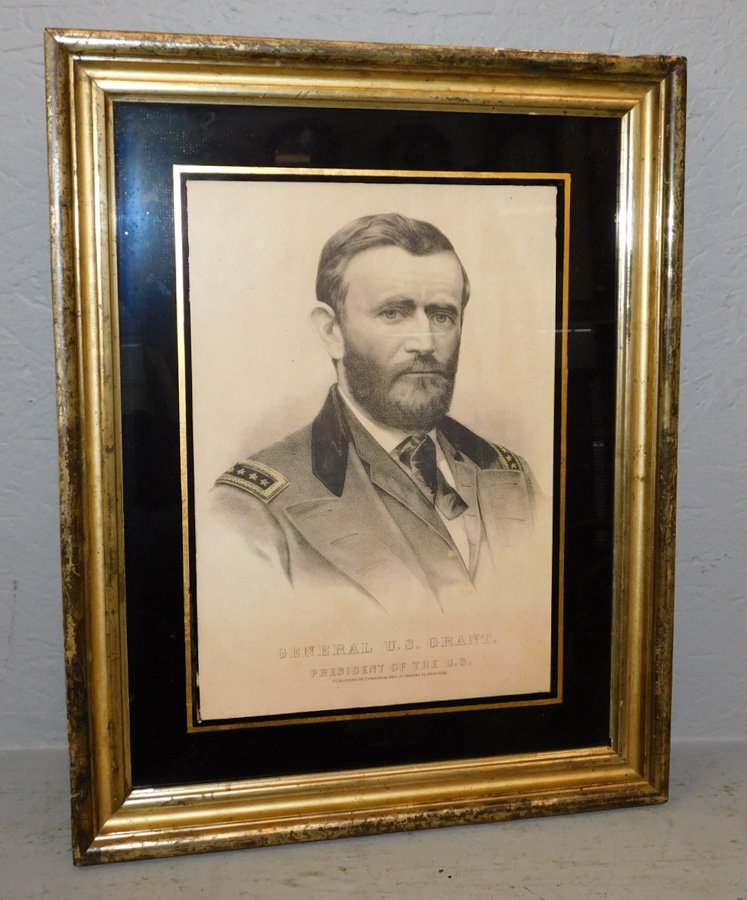 Currier & Ives U.S. Grant framed portrait. 16" x 20". (1 of 2)