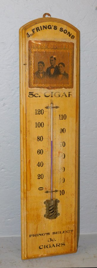 J. Fring's Sons 5 Cent cigar adv thermometer. (1 of 1)