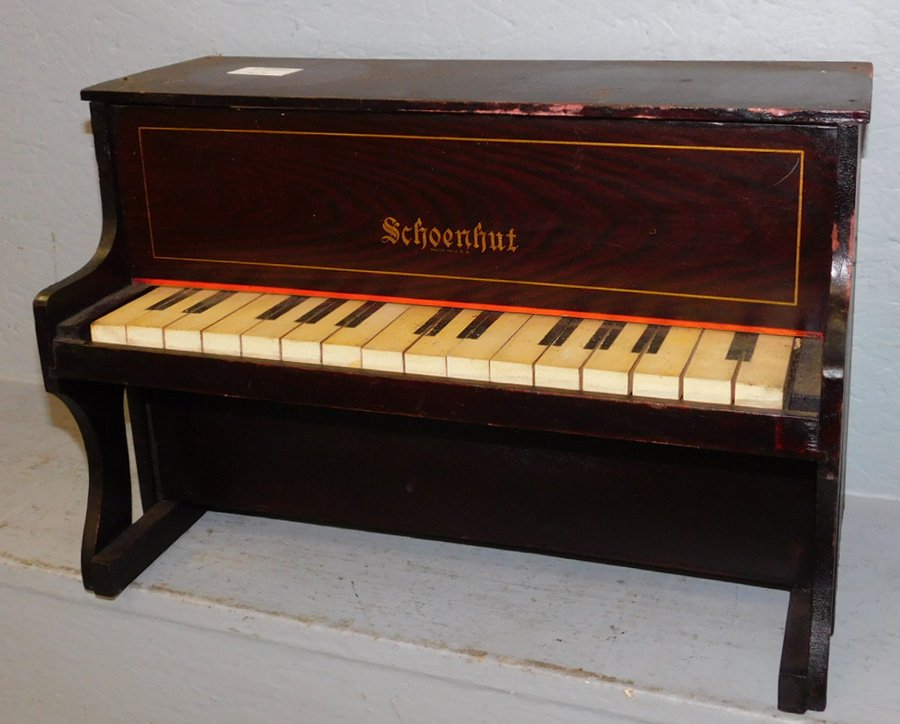 Schoenhut toy piano.: Schoenhut toy piano. 19" deep x 17" wide x 11" tall.