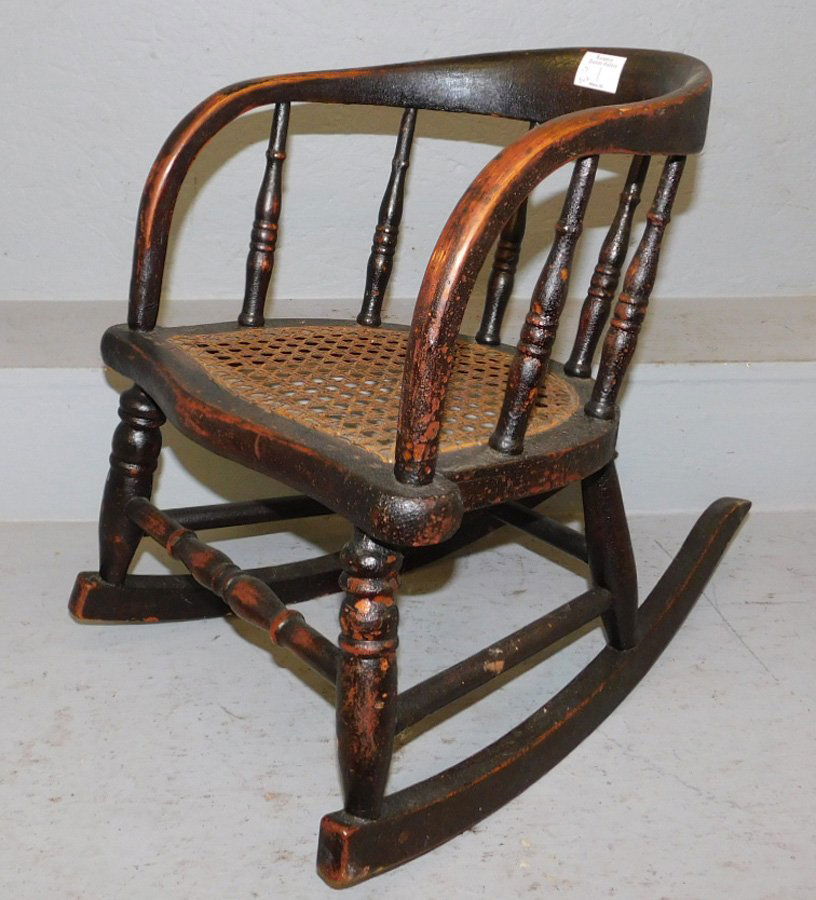 Childs cane seat rocker. 17" tall. (1 of 1)