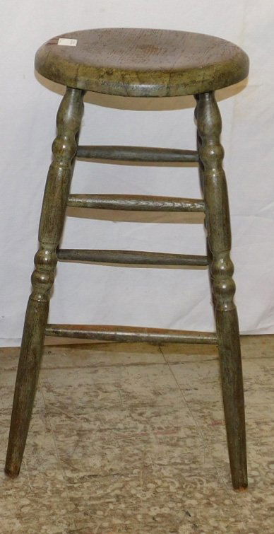 Early paint decorated bar stool. 24" tall. (1 of 1)