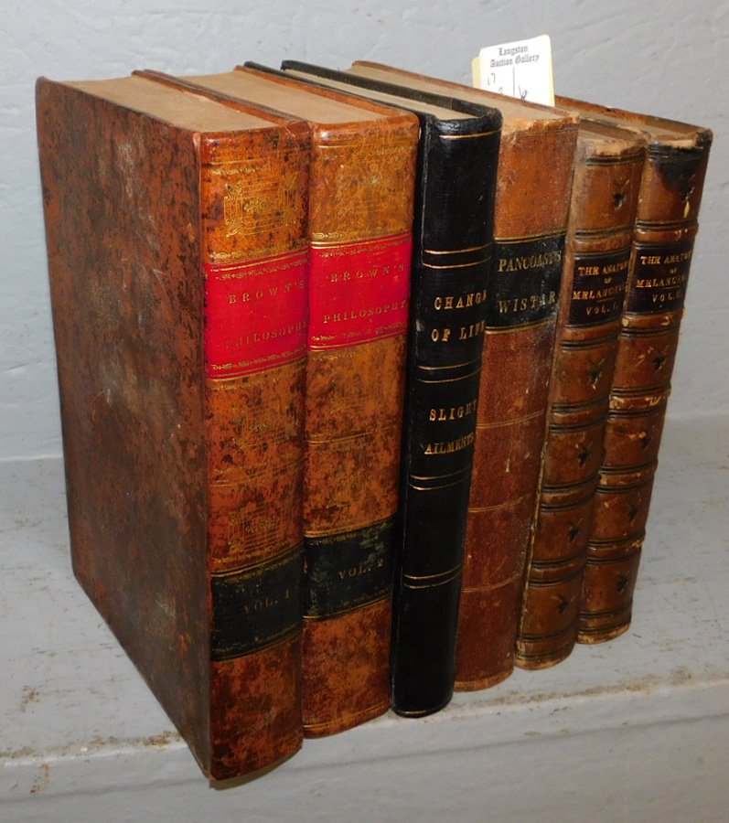 6 leather bound books, various authors. (1 of 1)