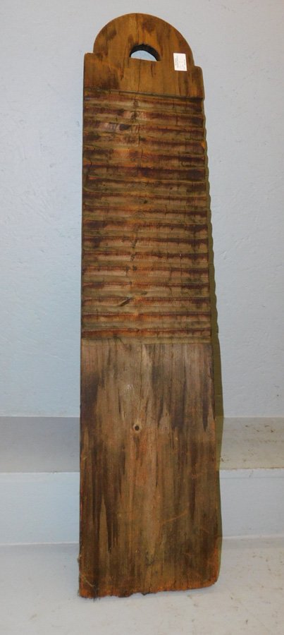 Early 19th C wash board. 43" long. (1 of 1)