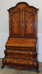 Dutch marquetry inlaid secretary.