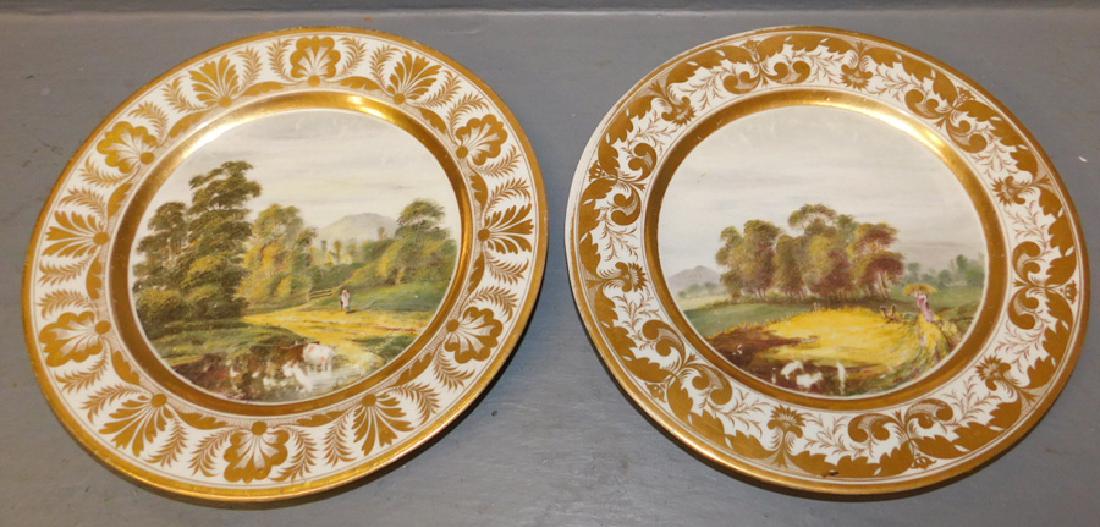 Pair of early Derby plates. 9" dia (1 of 4)