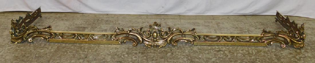 Openwork polished French brass fire fender. (1 of 2)