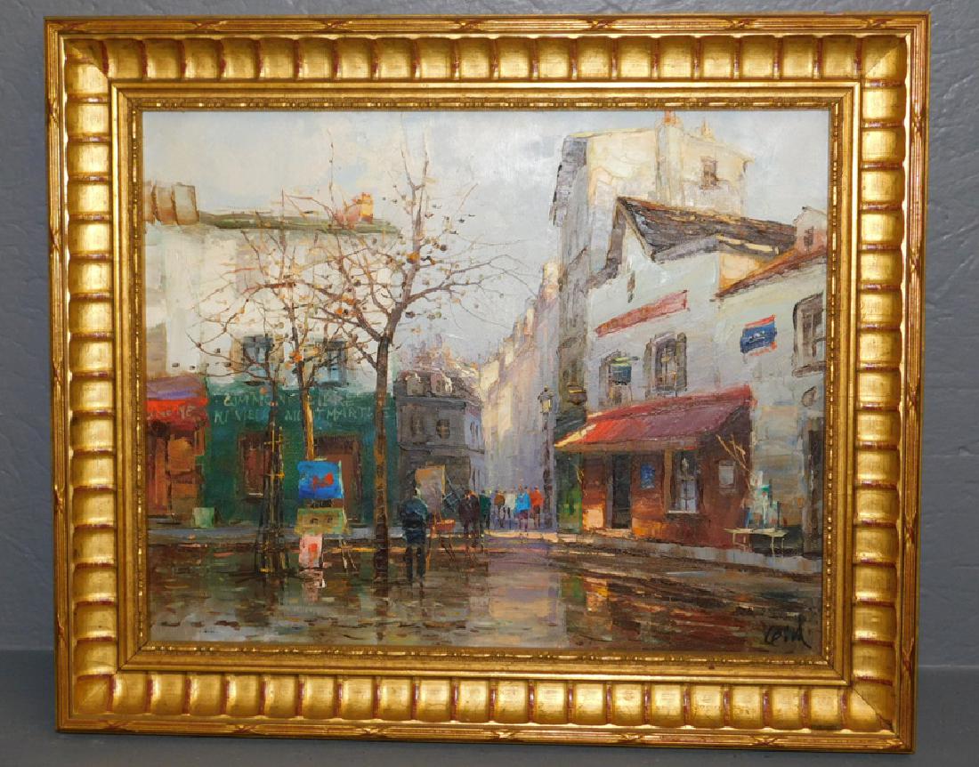 OOC French street scene signed Jose Luis Leiva (1 of 4)