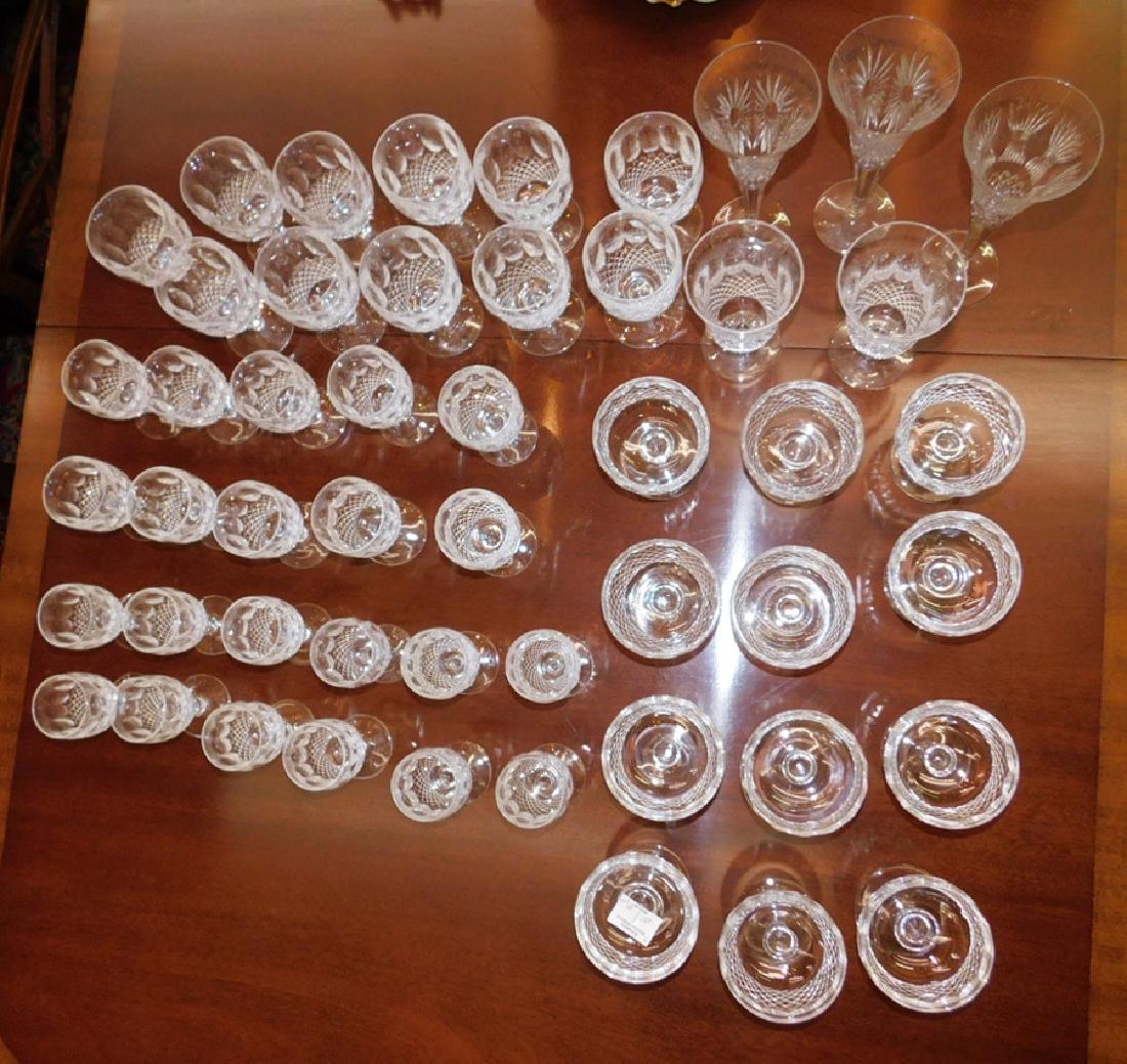 50 pcs signed Waterford stemware. To 9 1/2" tall. (1 of 3)