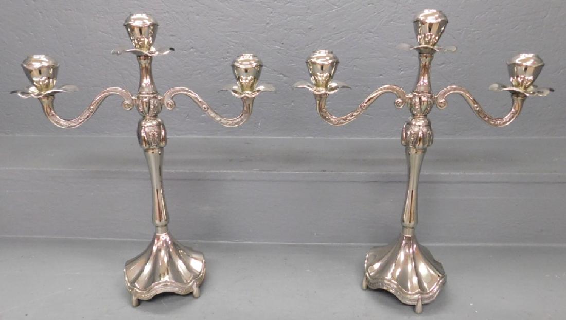 Pair of Art Nouveau silver-plate candelabras. (1 of 4)