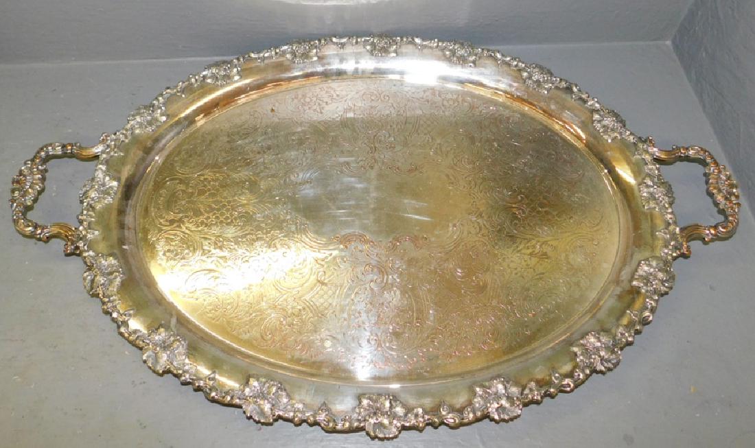Ellis Barker Silver-plate engraved tray (1 of 2)