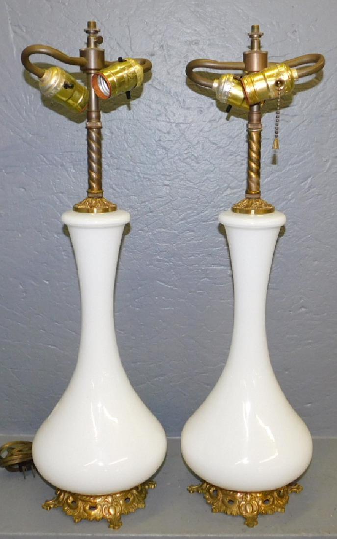Pair of Bristol glass vases converted to lamps. (1 of 1)