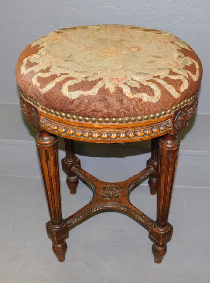 Needlepoint French stool. (1 of 2)