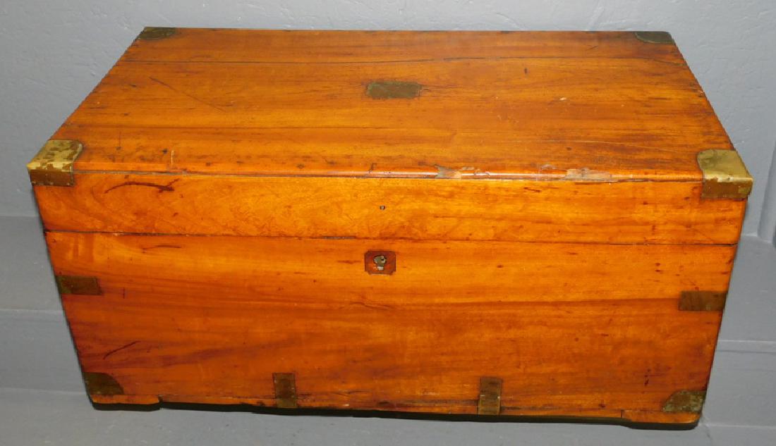 Brass bound camphor wood trunk. (1 of 2)
