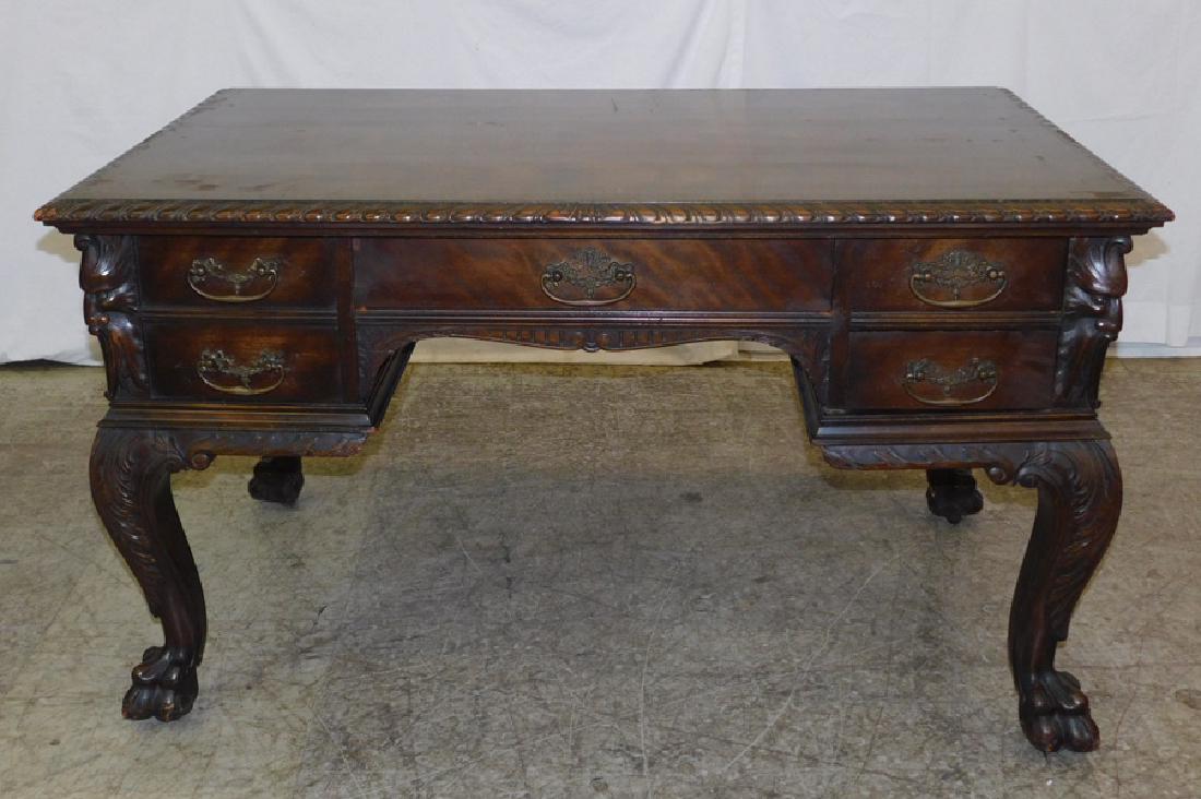Mah Chipp style partners desk w/ ball & claw feet (1 of 4)