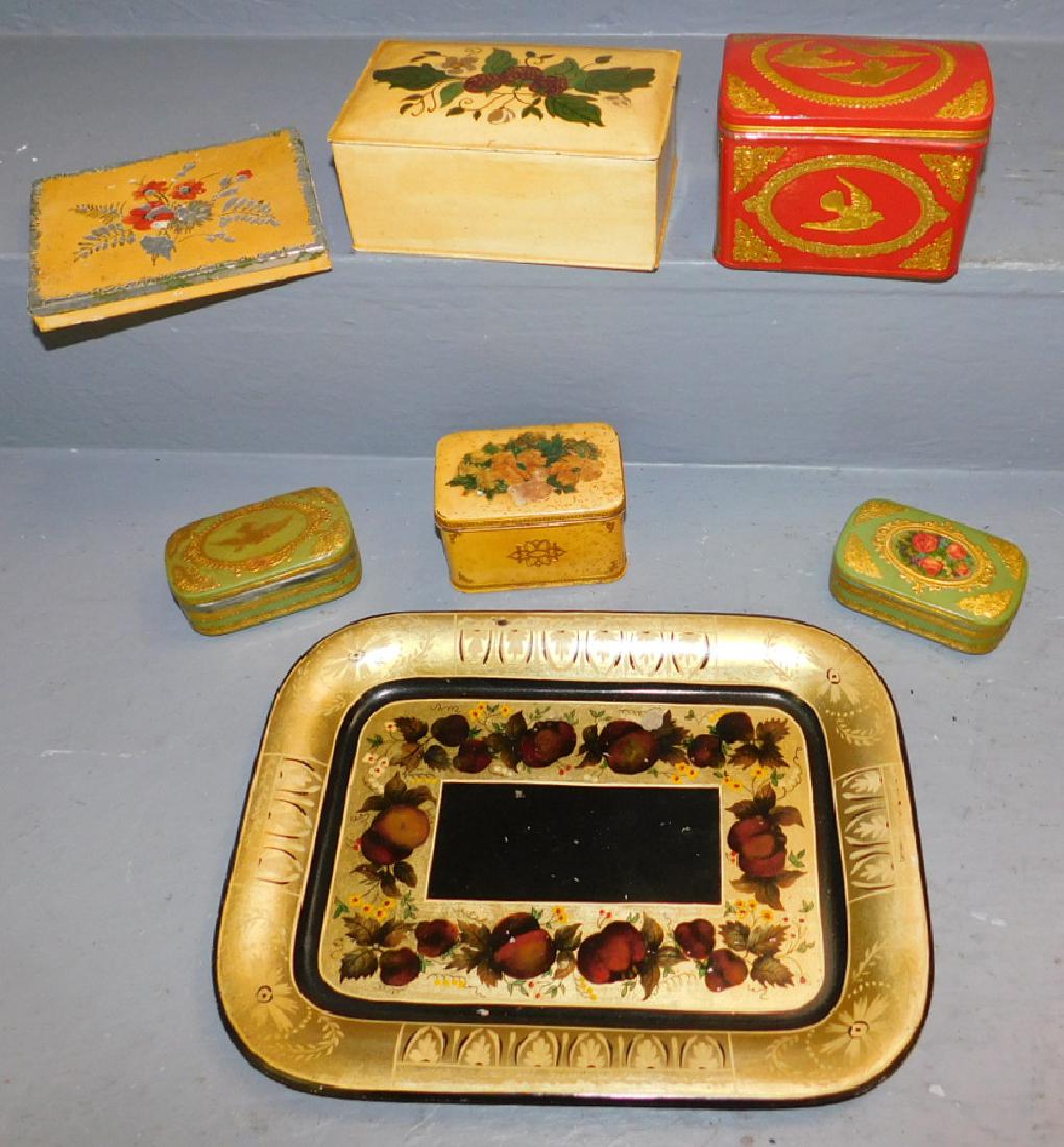 7 pieces assorted Tole . To 12" x 9".: 7 pieces assorted Tole . To 12" x 9".
