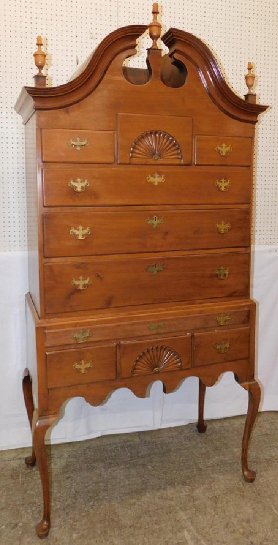 Late 18th to early 19th C  QA walnut highboy. (1 of 2)
