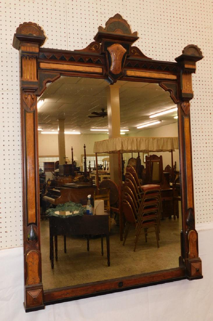Victorian walnut over mantle mirror. (1 of 3)