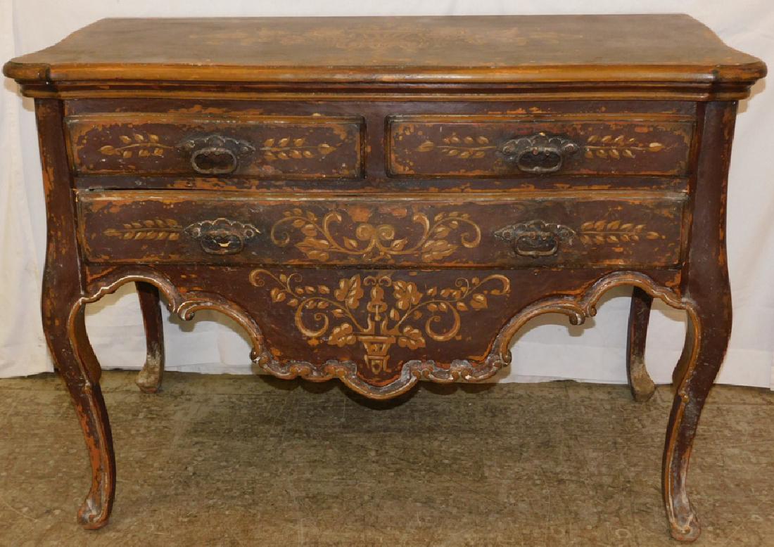 Paint decorated Italian or French 3 dr.commode (1 of 3)