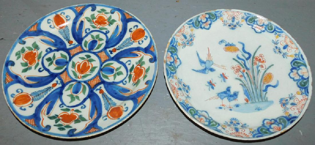 2 early Delft plates. 9" dia. (1 of 2)