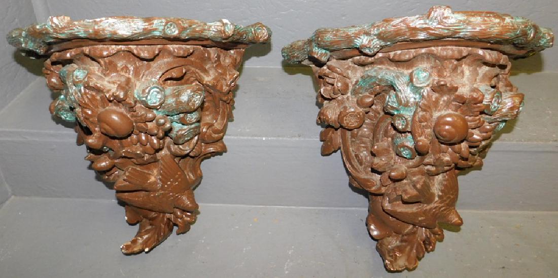 Pair of ornate ceramic wall brackets (1 of 2)