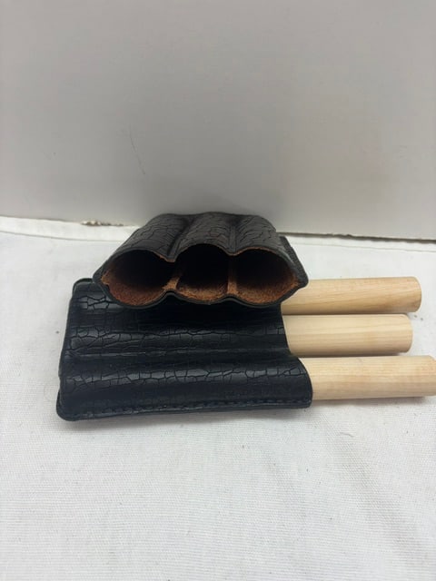 Black Leather Cigar Holder - 4