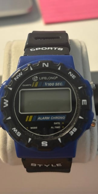 Life Long Chronograph Digital Watch: Waterproof. Needs a batteryWatch looks like new
