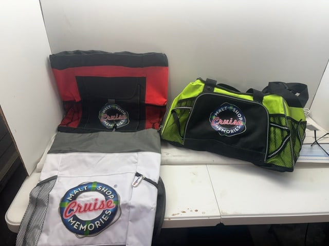 Malt Shop Cruise Lot of Three Totes: All brand new never used.Two can be used as back pack