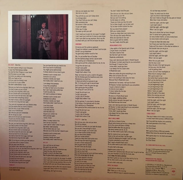 Billy Joel '52nd Street' Album - 2