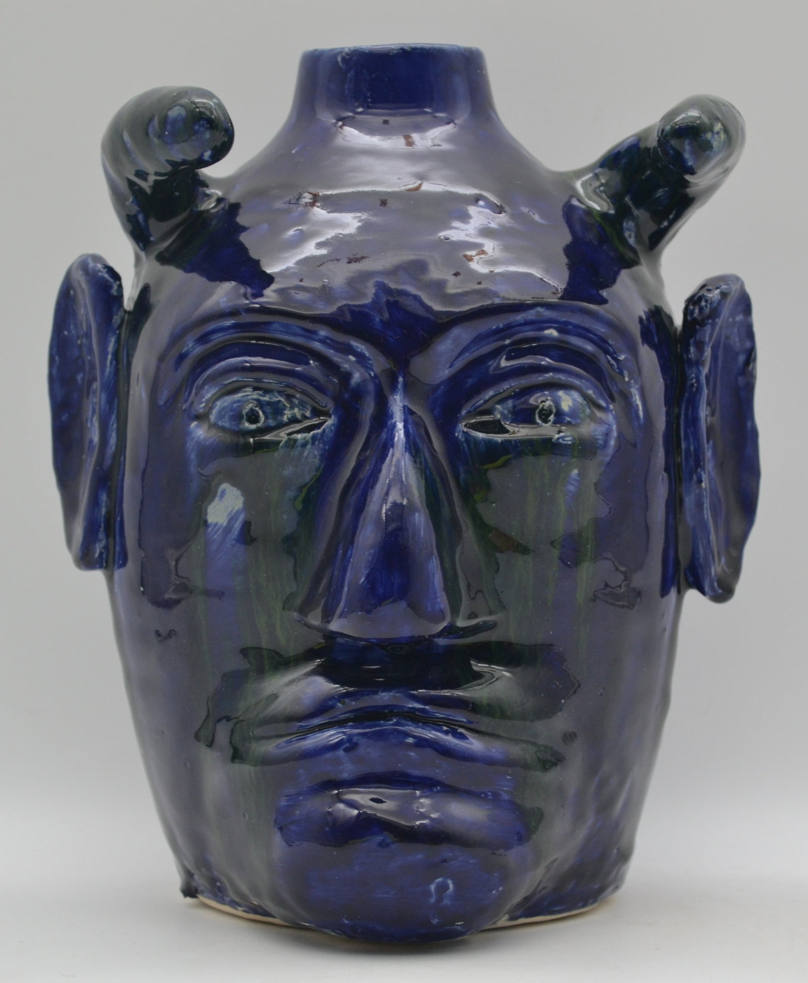 Extremely Rare Edwin Meaders Devil Face Jug - 2