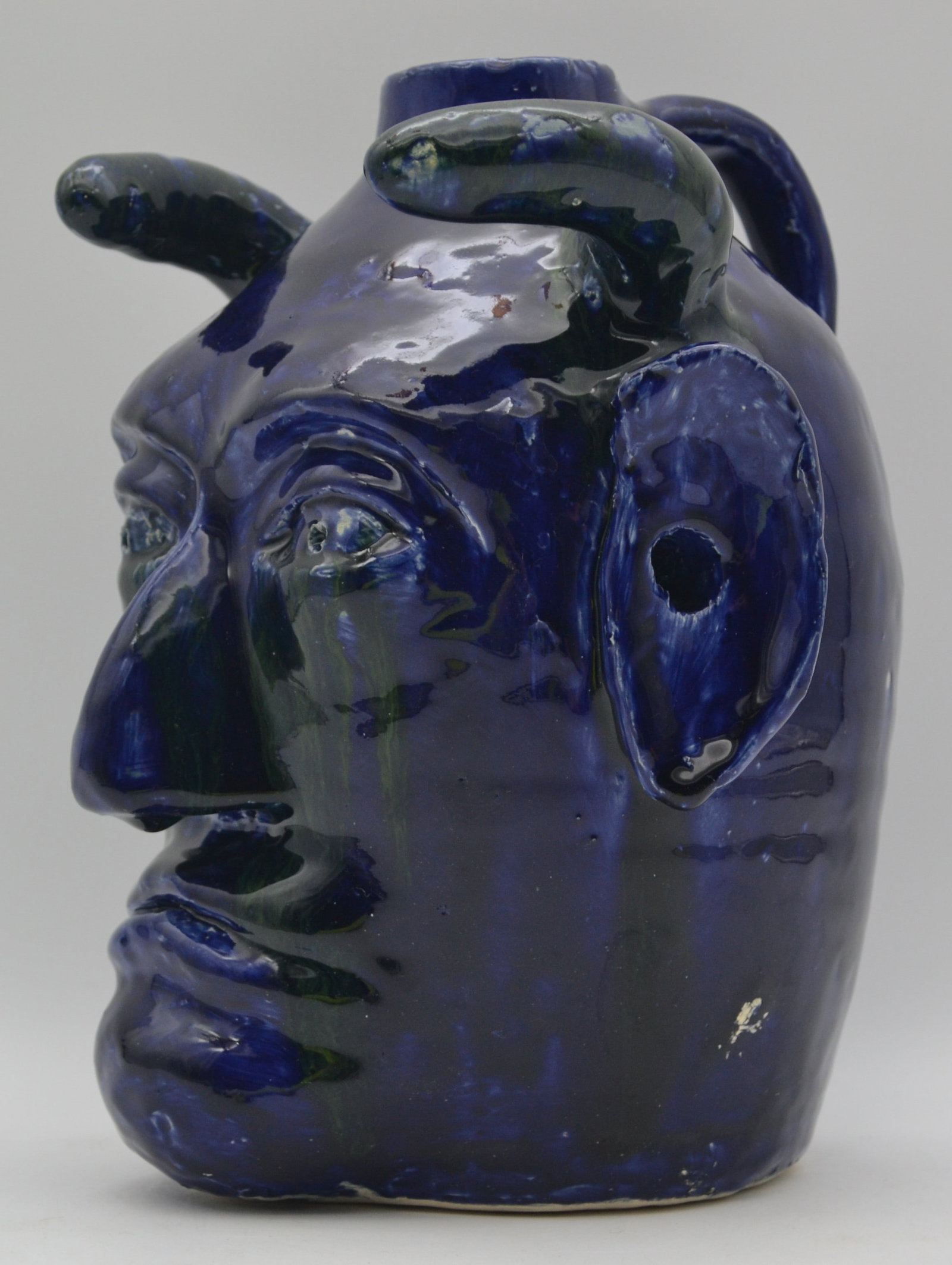 Extremely Rare Edwin Meaders Devil Face Jug - 3