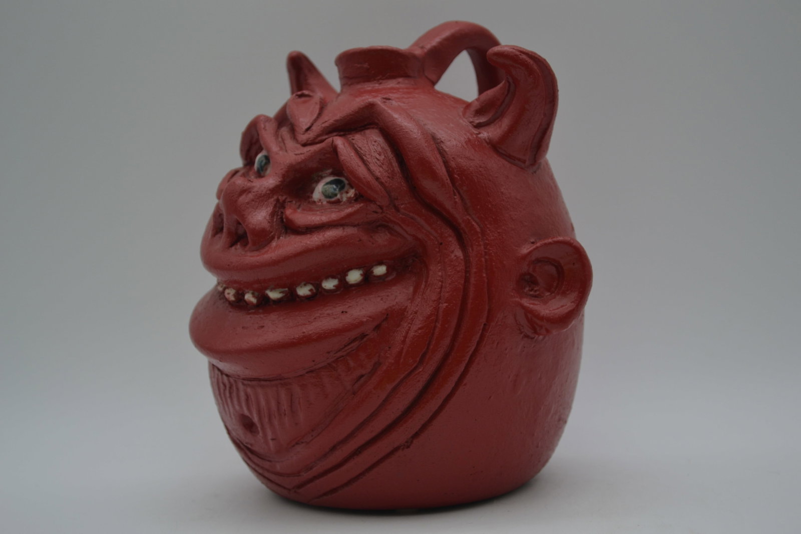 Clete Meaders Red Devil Face Jug - 3
