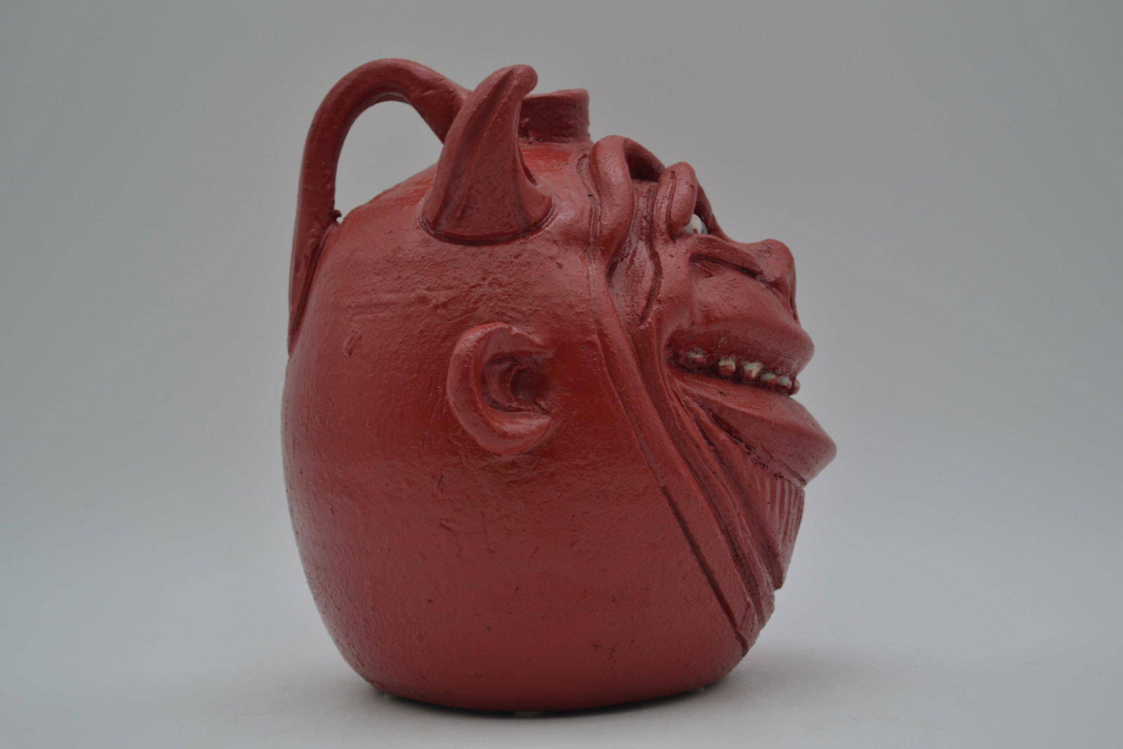Clete Meaders Red Devil Face Jug - 7