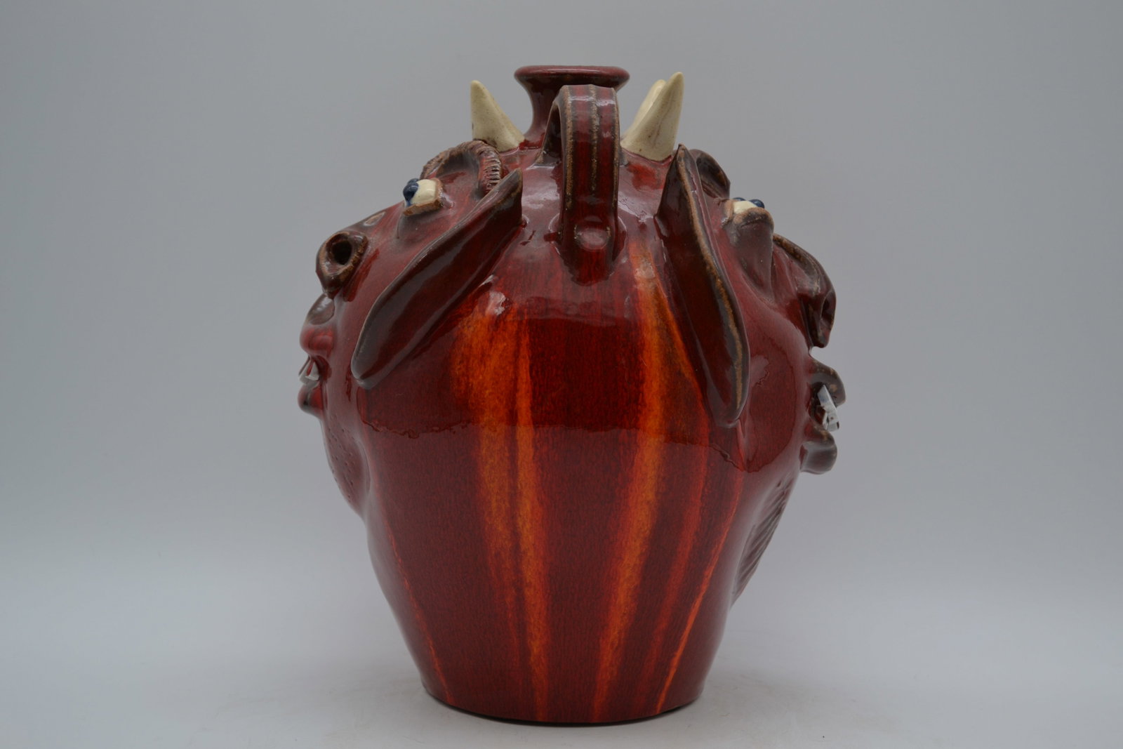 A.V. Smith Double Devil Face Jug - 3