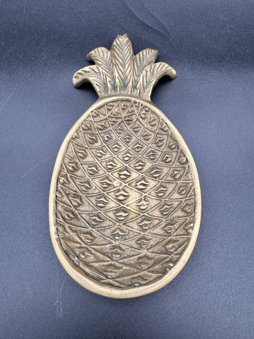 Brass Pineapple Textured Trinket Dish (1 of 3)